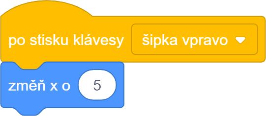 PRACOVNÍ LIST 2. FÁZE POHYB POSTAVY METODICKÉ POZNÁMKY: Pohyb postavy lze realizovat různými způsoby, zde je zvolen pohyb pomocí změny souřadnic a nezohledňuje se ani otočení postavy za šipkou.