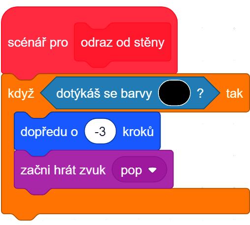 Brouk po kliknutí na praporek přesun na startovní pozici a natočení výchozím směrem po stisku šipky natočit