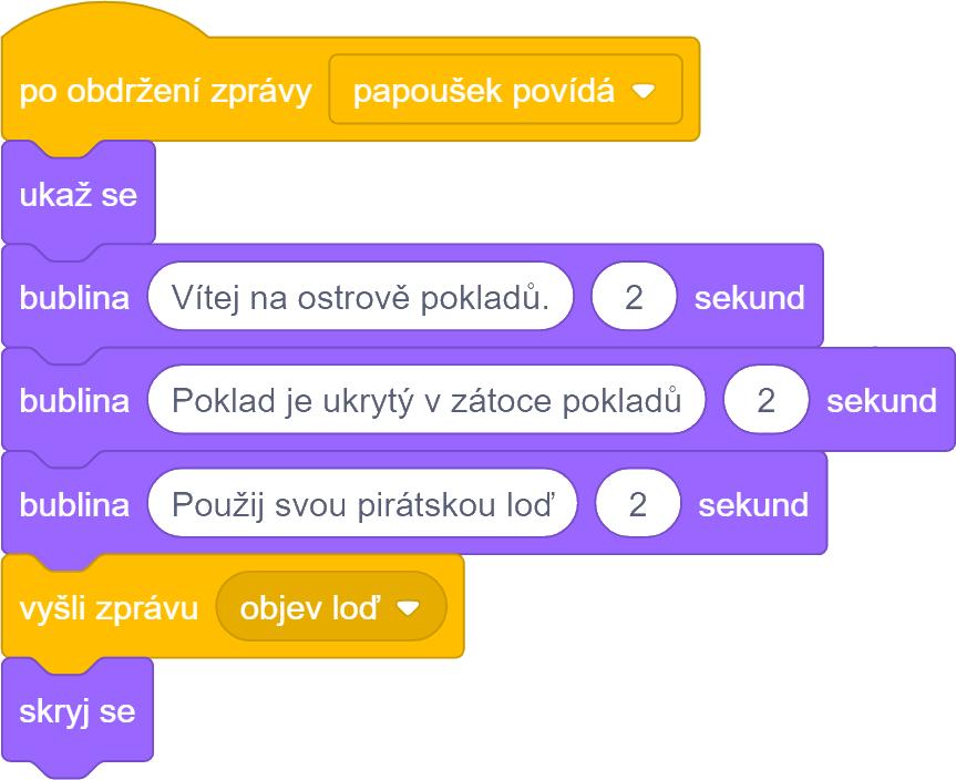 zároveň se změní pozadí scény, ve kterém je již zvýrazněno, kam bude doplouvat loď.
