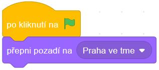 pozadí s různě barevnou oblohou (např. Praha září, Praha ve tmě).
