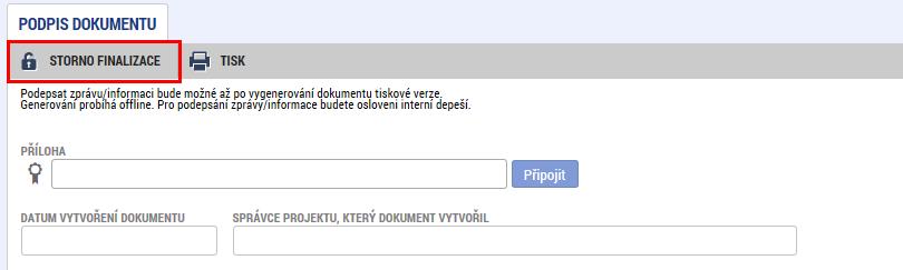 Po vygenerování je možné zprávu podepsat. Po podpisu je automaticky zpráva podána kontrolorovi. 5.