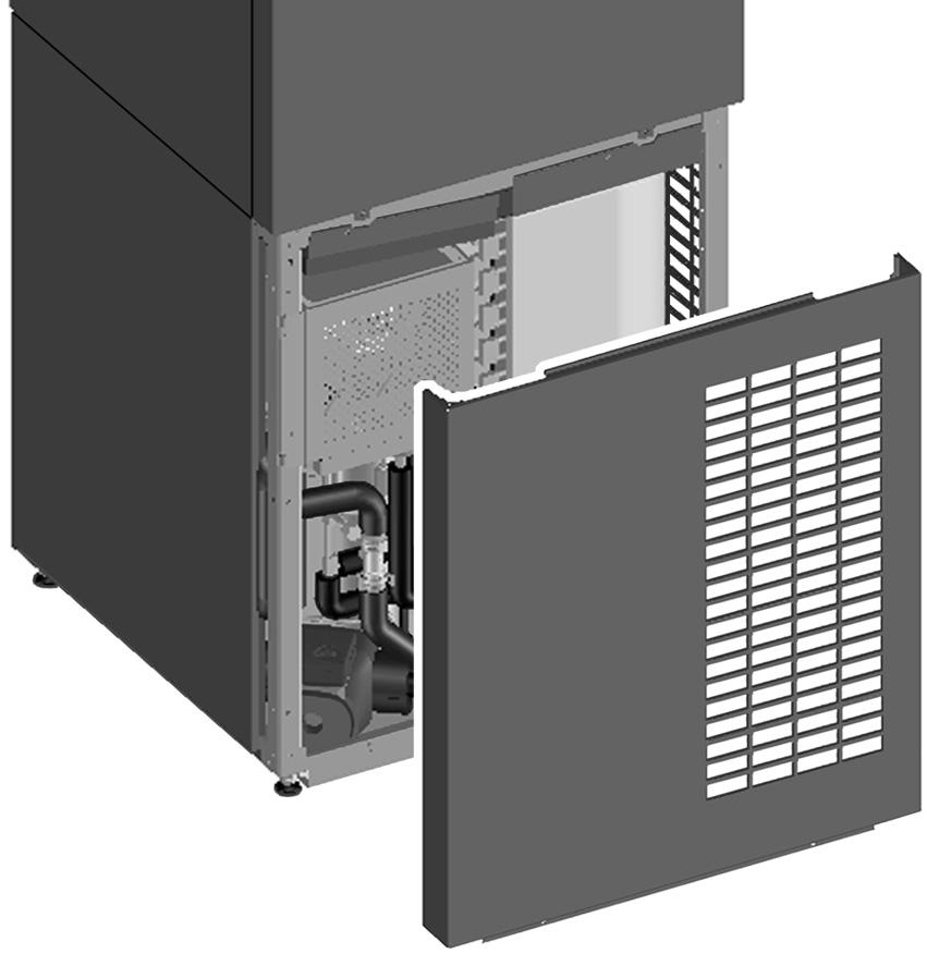 5 Fastgør varmepumpemodulets frontpanel. 7. ARBEJDE MED RØRFORBINDELSER 7.