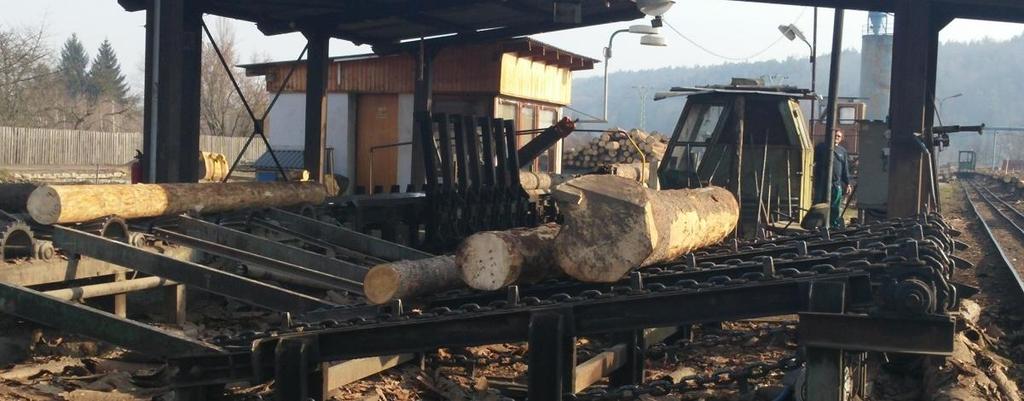 5.1.4 Odvoz a třídění výřezu do skládek Po zkrácení kulatiny se výřezy dostávají do místa, kde jsou podle dat z počítače třízeny do 3 skupin.