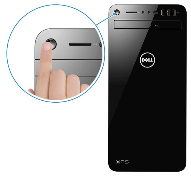 5 Stiskněte vypínač. 6 Dokončete nastavení systému Windows. Postupujte podle pokynů na obrazovce a dokončete nastavení.