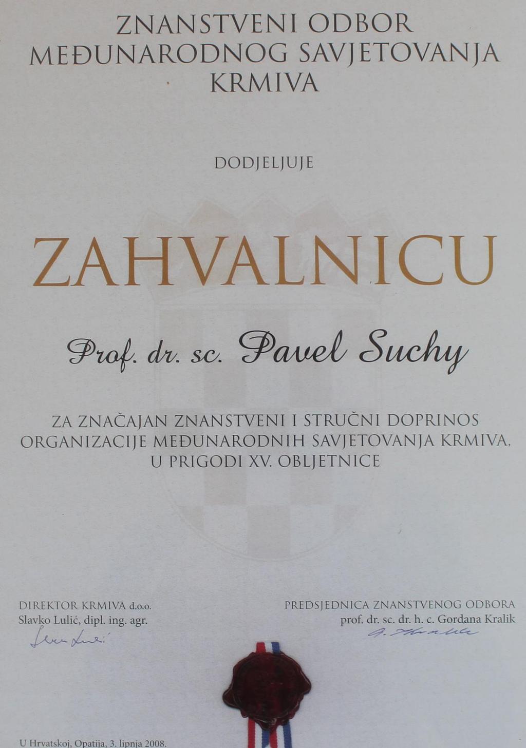 Ocenění pro prof. MVDr. Ing.