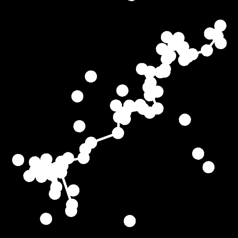 Violet beads represent the PE chain and green