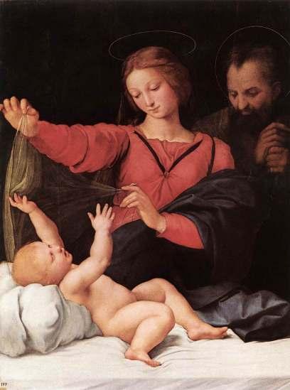 13. Raffael: Madona s rouškou, nebo-li Madonna di Loreto Raphael, 1509-1510 Olejna dřevě, 120 x 90 cm,