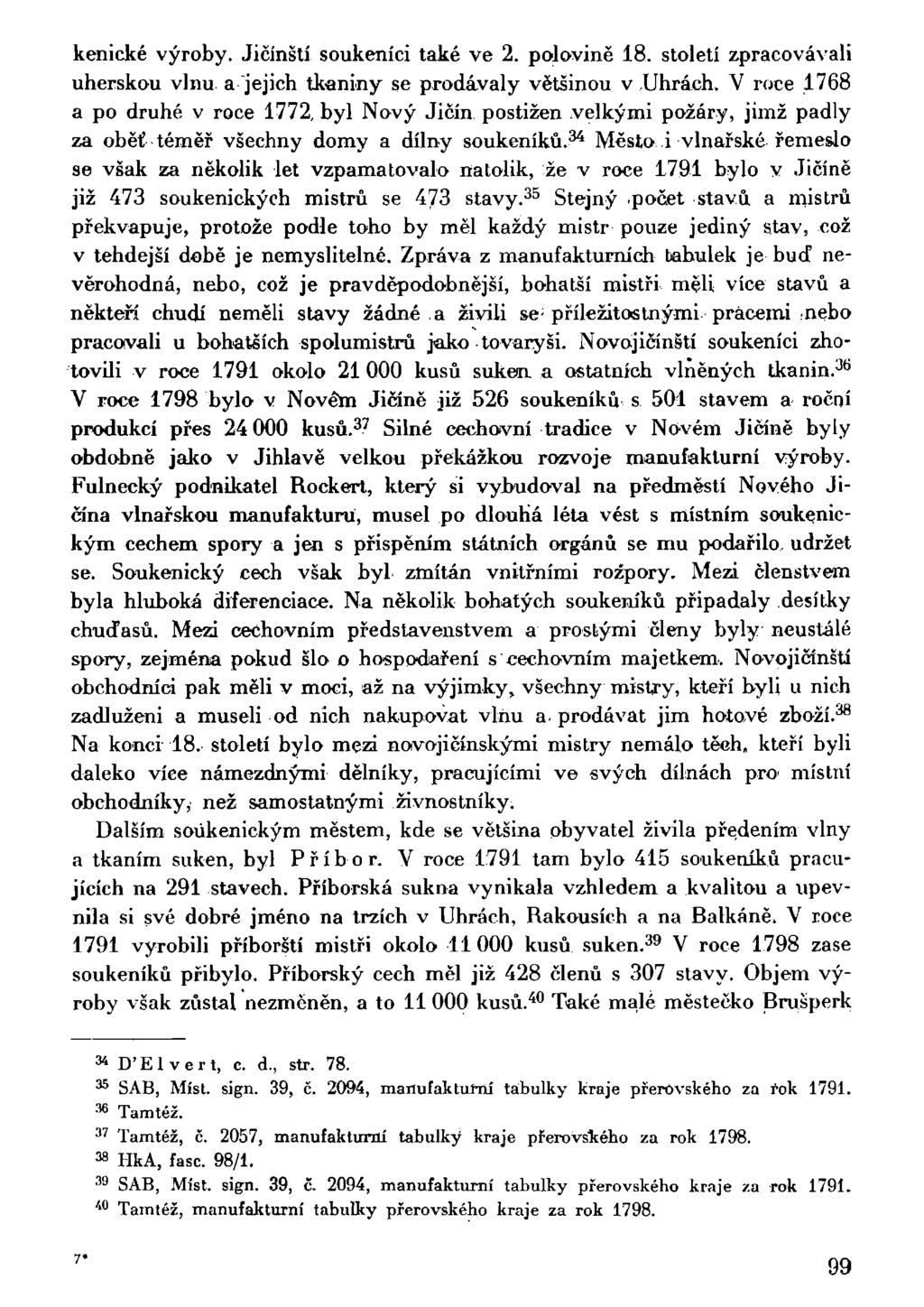 kenické výroby. Jičínští soukeníci také ve 2. polovině 18. století zpracovávali uherskou vlnu a "jejich tkaniny se prodávaly většinou v Uhrách.