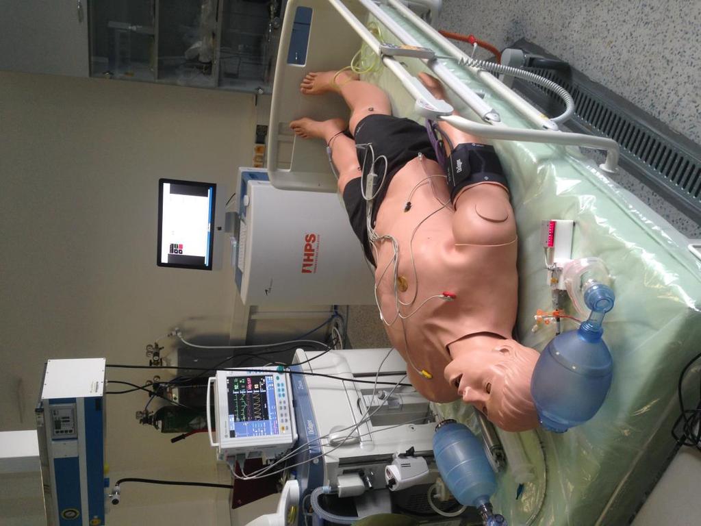 2.1.3 Postup při zapojování celotělového simulátoru HPS Po vstupu do laboratoře je jako první potřeba nastavit redukční ventily na tlakových lahvích na hodnotu 345 kpa.
