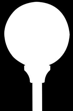 E27 výstroj pouze s objímkou E27 Pěší zóny, parky, náměstí, 400 průměr koule 400 mm (příruba prům. 150 mm) 500 průměr koule 500 mm (příruba prům.