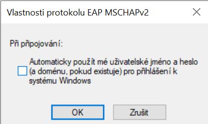 heslo (EAP- MSCHAP v2) Obrázek 19 Povolit rychlé obnovení připojení 5.