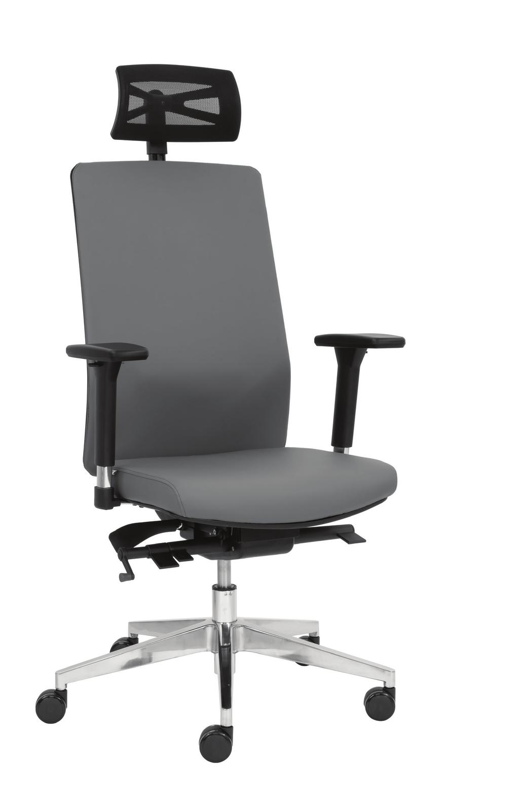 42 FRESCA Kancelářská židle s vysokým opěradlem / Office chair with high backrest / Bürostuhl mit hoher Rückenlehne Výškově a úhlově stavitelná opěrka hlavy / Height and angle adjustable headrest /