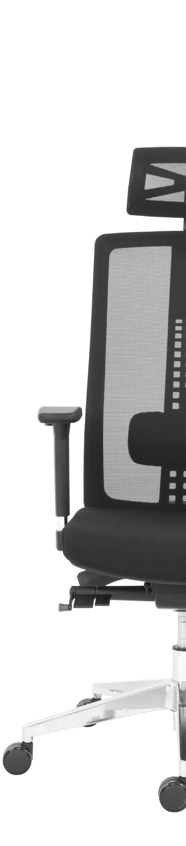 43 Židle FRESCA přináší propracovanou ergonomii a veškeré potřebné funkce pro individuální nastavení pracovní židle. Kolekce nabízí dvě varianty provedení dle specifikace projektu a použití.