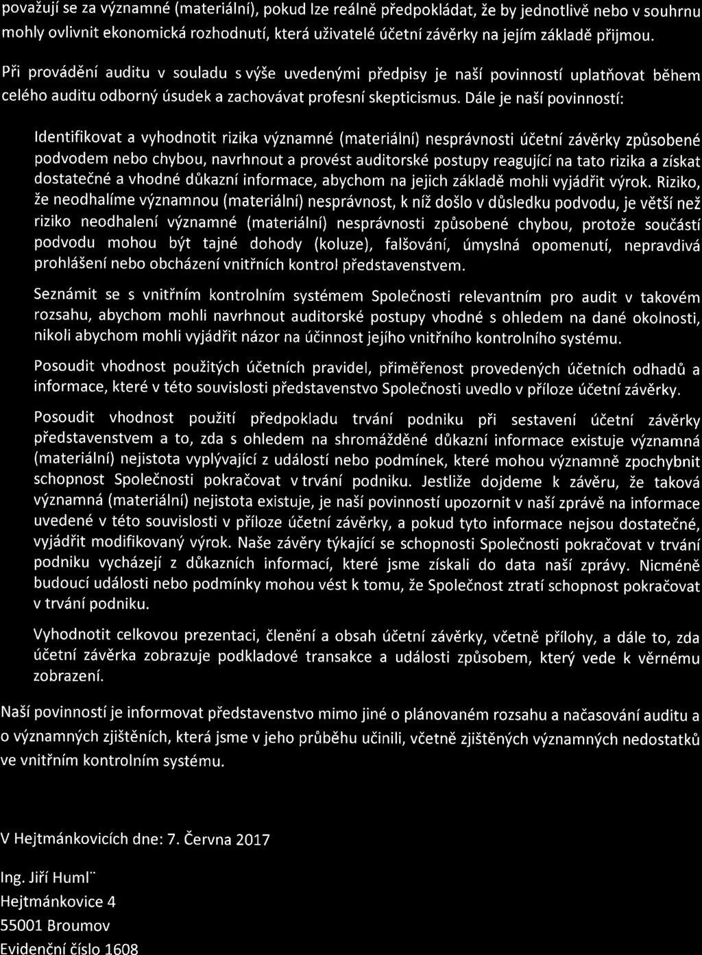 povazujise za vfznamn6 (materidlni), pokud lze redlnd piedpoklsdat, ie by jednotlivd nebo vsouhrnu mohly ovlivnit ekonomickd rozhodnuti, kterd uzivatel6 (detni zdvdrky na jejim ziikladd piijmou.