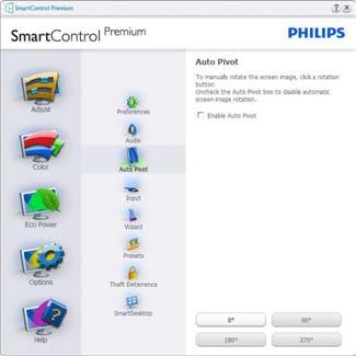 3. Optimalizace Obrazu (Povolit místní nabídku) se zobrazí výběry SmartControl Premium pro funkce Select Preset (Vybrat předvolbu) a Tune Display (Ladění zobrazení) na pracovní ploše klepnutím pravým