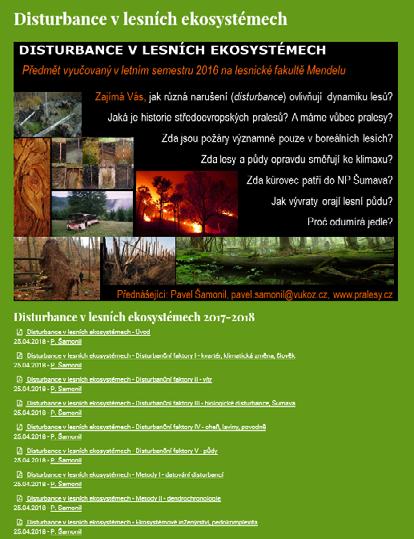Přednášky z předmětu Disturbance