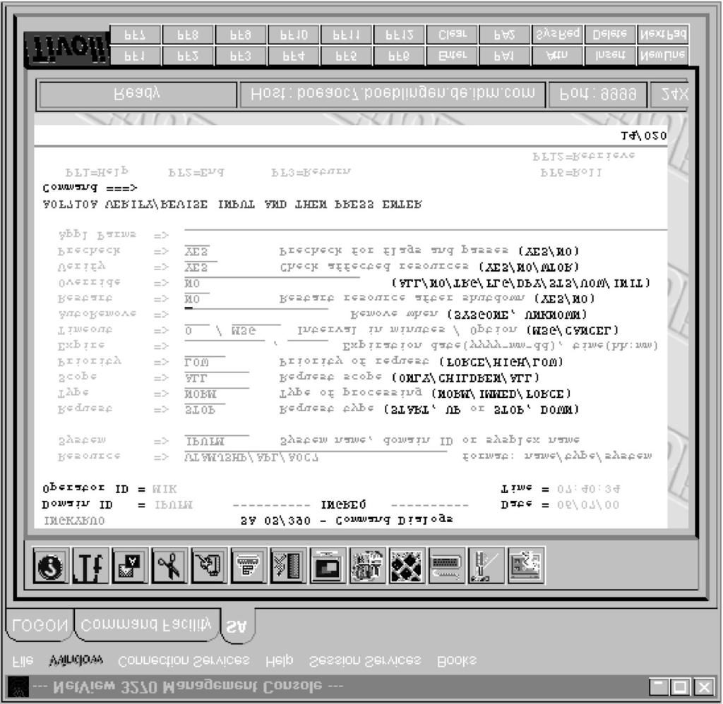 Issuing Commands from the NMC Figure 142. NetView Console with INGREQ Panel After pressing ENTER you are presented with a list of the resources affected by the command (SS7.AOC7.APL.VTAMJSHP and SS7.