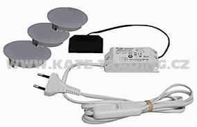 DC/3x1,2W/3000K SADA 3 SVĚTEL VISIR11 + 6W ZDROJ - teplá Svítidlo VISir s čidlem SADA 3 ks- studené 025-ZVSIR11-AL-30K-V2-01 025-ZVSIR11-ALX3-64K-V2-01 * po 12ks led / 3