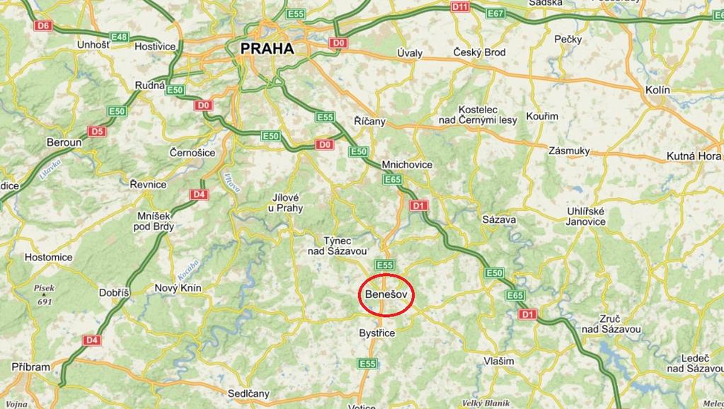 2. PŘÍSTUP Nejbližší město: BENEŠOV Z Benešova (od Prahy, Tábora po E55/3) směr Sázava, Kozmice sil.č.110. Z dálnice od Brna Exit Ostředek, dále pak po sil.č.110 směr Kozmice, Benešov.