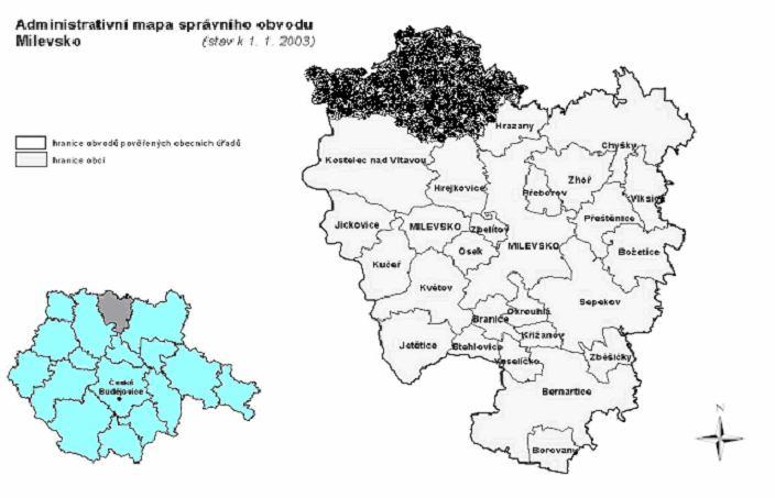 Lidské zdroje jako faktor rozvoje venkova 46 Obrázek č.3: ORP Milevsko a obec Kovářov Zdroj: www.czso.