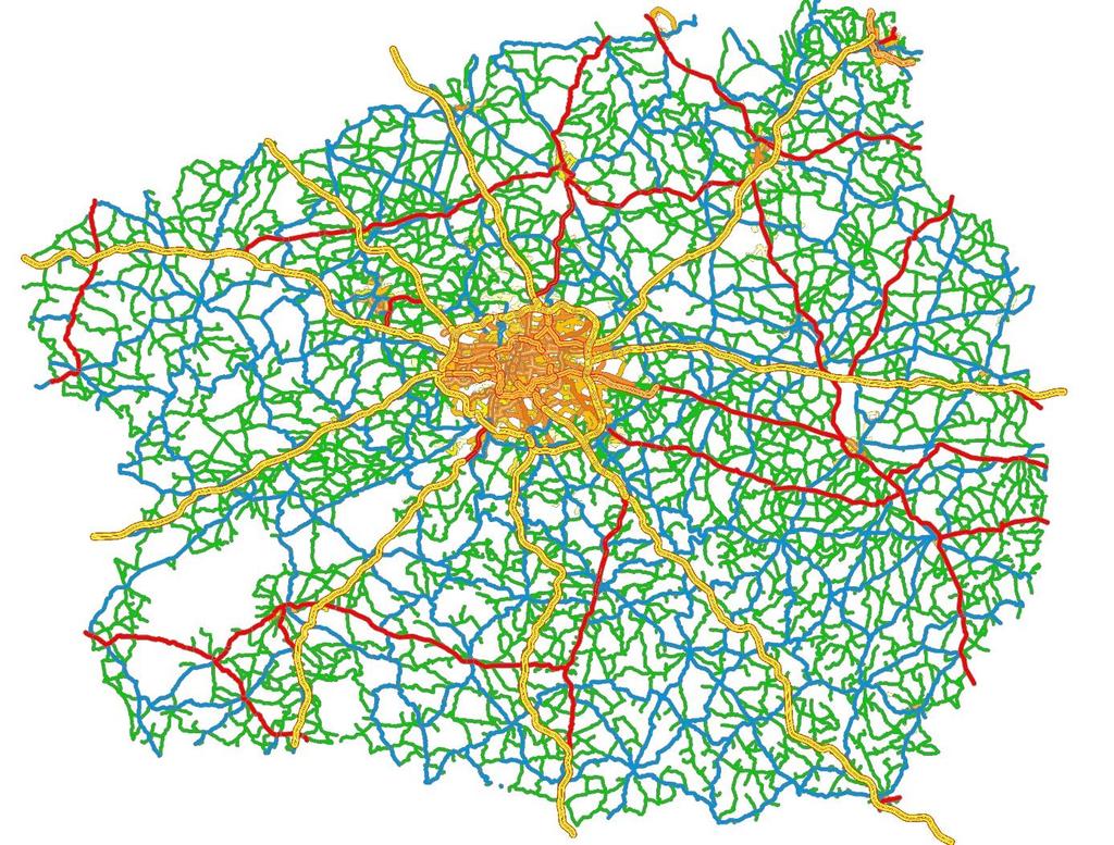 Obrázek 14 Rozsah dopravního modelu použitý pro studii 5.3.2 