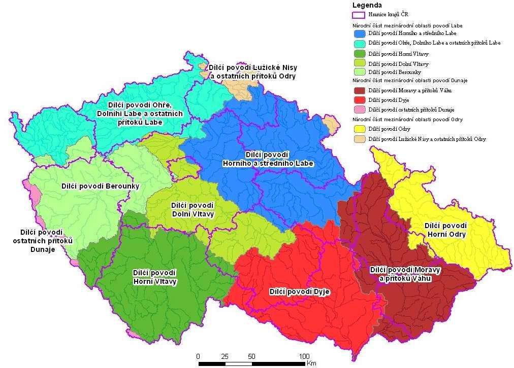 Úvodní informace o VH-plánování Části mezinárodních povodí v ČR: