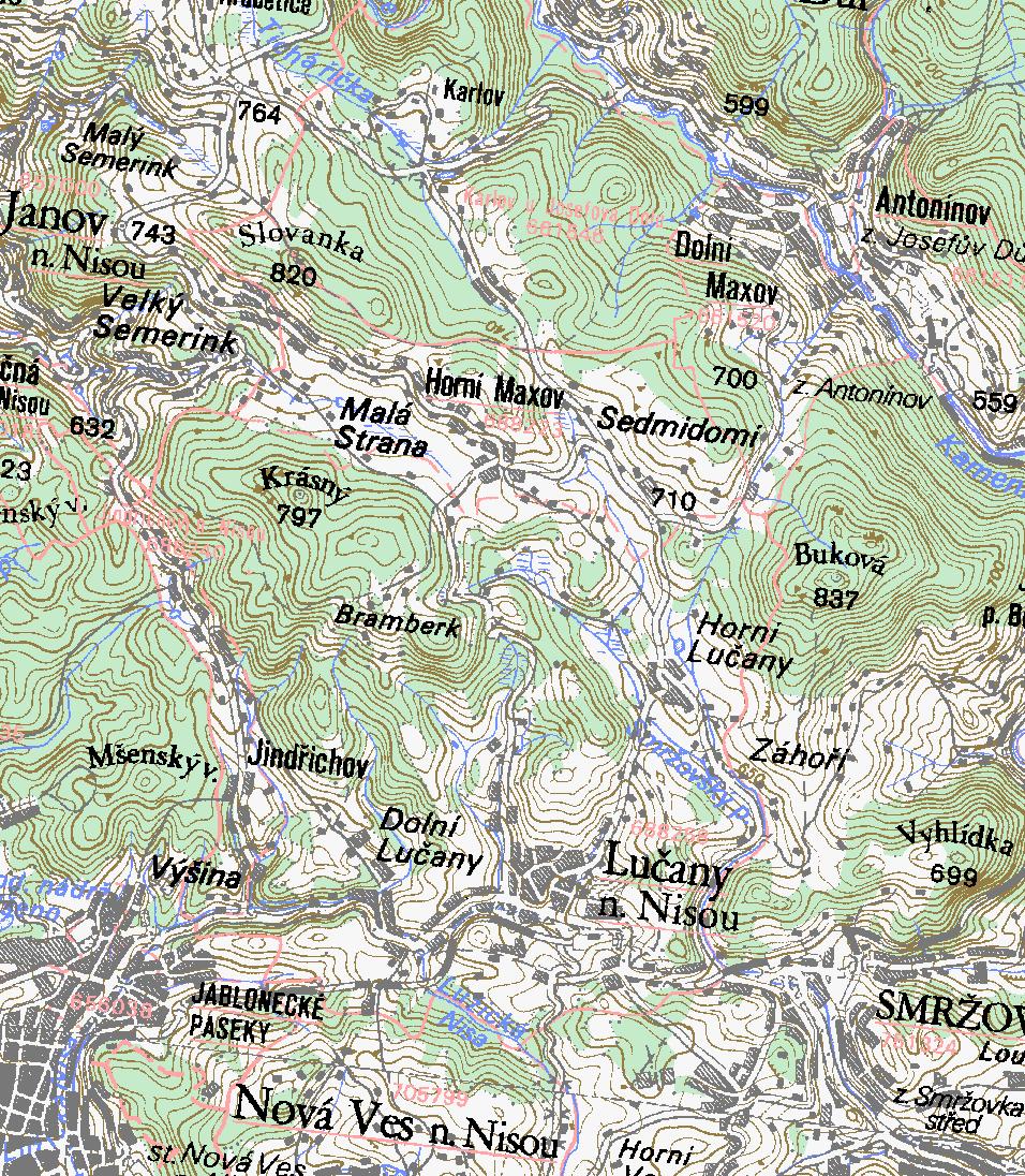 5 2 Kilometers km Legenda: hranice