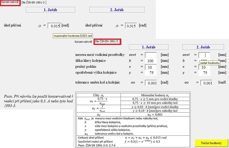 Obr. 48 Formulář pro výpočet úhlu příčení Po otevření druhého formuláře uživatel vyplní požadované parametry a potvrdí tlačítkem Načíst hodnoty (obr. 49).