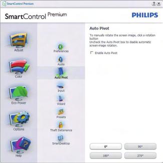 3. Optimalizace Obrazu Option (Možnost)>Auto Pivot (Auto otáčení) Options (Možnosti)>Theft Deterrence (Zabezpečení proti krádeži) - podokno Theft Deterrence (Zabezpečení proti krádeži) bude aktivní