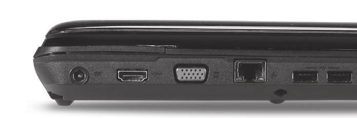8 Pohled zleva 1 2 3 4 5 6 # Ikona Položka Popis 1 Napájecí konektor Zajišt uje připojení k sít ovému adaptéru. 2 HDMI Port HDMI Podporuje připojení digitálního videa ve vysokém rozlišení.