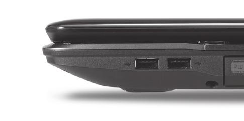 9 Pohled zprava # Ikona Položka Popis 1 Port USB 2.0 Umožňuje připojení zařízení s rozhraním USB 2.0 (například myš nebo fotoaparát USB).