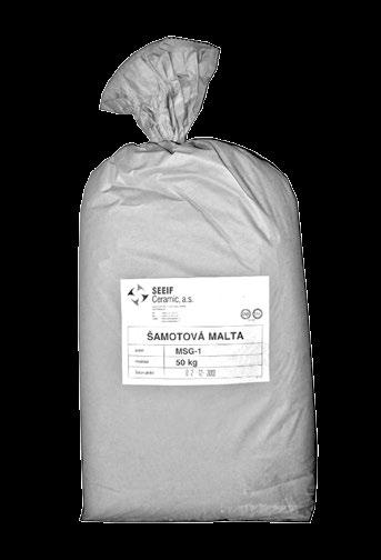 ŠAMOTOVÁ MALTA MSG 1 Šamotová malta je směs žáruvzdorného ostřiva a pojiva určeného pro stavbu krbů, pecí, kachlových kamen a sporáků. Používá se ke spojování žáruvzdorných tvarových staviv.