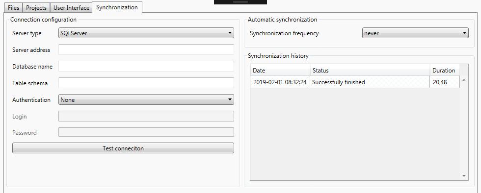 SQLSERVER V tomto scénáři musí mít uživatel funkční instanci SQL Serveru. Databáze je na serveru vytvořena automaticky pomocí nástroje Sledování práce.