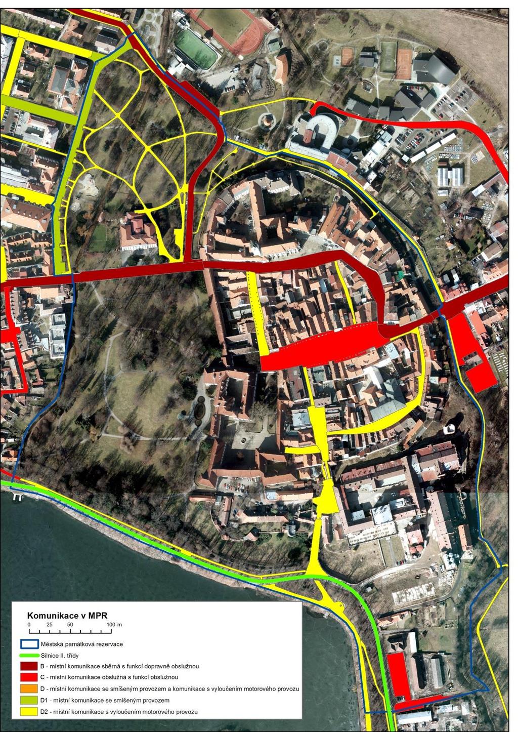 Komunikace a dopravní systém Územím MPR prochází místní komunikace IV., III. i II. třídy původní hlavní silnice České Budějovice Jindřichův Hradec a silnice kolem Nového dvora.