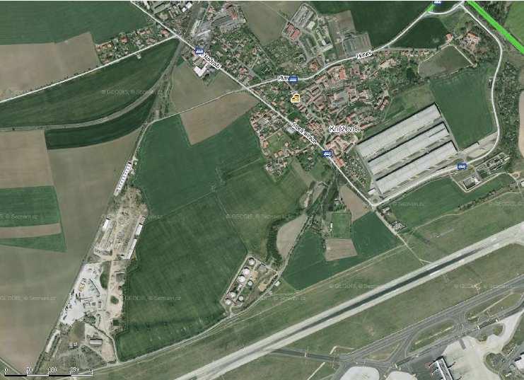 Obrázek 1d: Orientační mapa odběru - Kněževes; přesná lokalizace