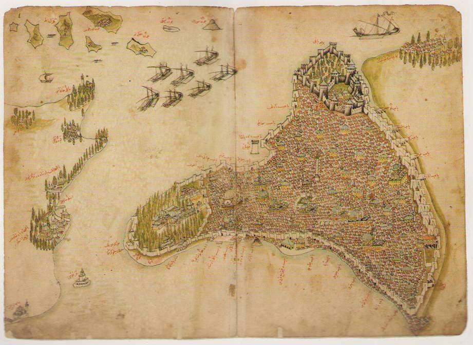 Topografické znázornění Istanbulu z Kitáb-i