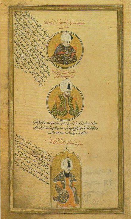 Portréty Selima II., Muráda III., Mehmeda III.