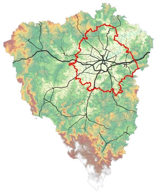 Vymezení PMO Plzeňská metropolitní oblast vymezeno na základě pravidelné dojížďky za prací, školou a jinými službami, zasahuje do okresu/orp: