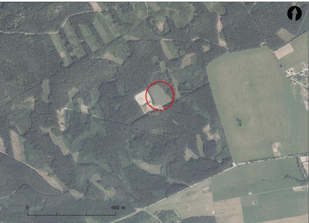 cuzk.cz) Obrázek 41: Pískovna ve Strašicích, ortofoto 2015 (Zdroj: Mapový