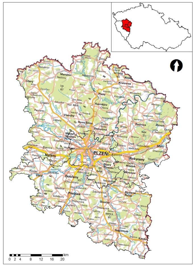 Obrázek 1: Vymezení zájmového území (Zdroj: Mapový podklad: Přehledové mapy ČR