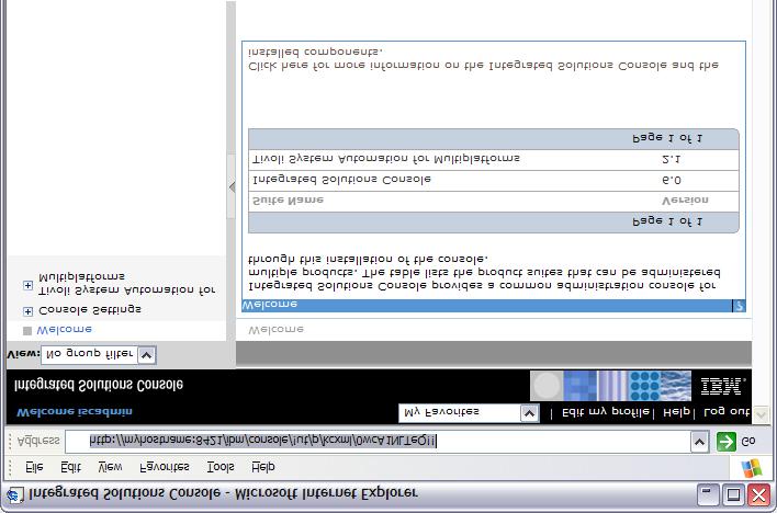 Figure 9. Welcome panel of Integrated Solutions Console 3.