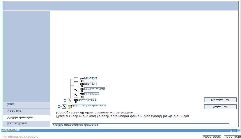 Figure 18. Visible automation domains page 3. Deselect the domains that should not appear in the topology tree and click OK.