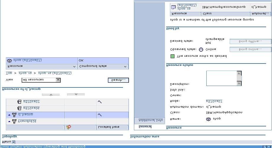 "p570sa07", which is currently running, appears in color, while the other node instance is grayed out.