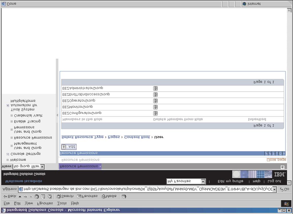 6. In the Roles list, click for User. 7. Click Add. On the page that appears, only the groups are listed for which access has already been granted.