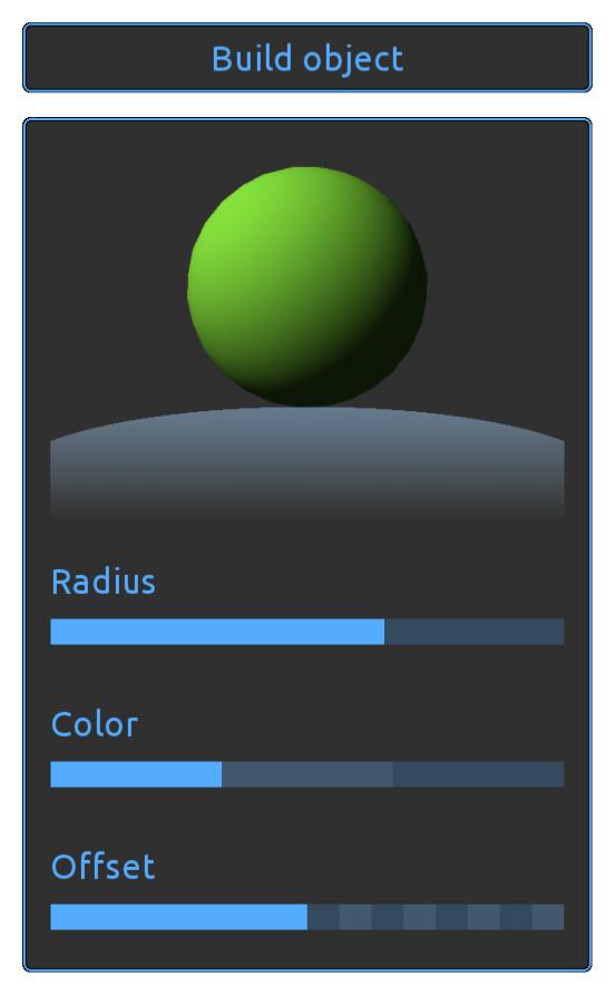 4.5. Stavění budov a GUI Obrázek 4.9: Grafické uživatelské rozhraní s menu pro stavění budov gl_fragcolor = texture2d(samtex, ftexture.