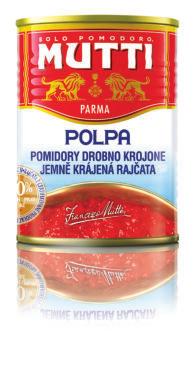 do několika málo hodin od dodání rajčat do výrobního závodu. POLPA - Jemně krájená rajčata 400 g.