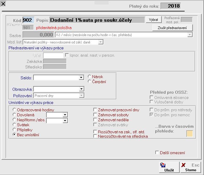 Pro dodanění auta v rámci zpracování mzdy použijte mzdovou položku 901 - přidanitelná položka.