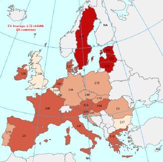 Ceny plynu pro průmyslové zákazníky V rámci EU jen ve Velké Británii, Belgii, Bulharsku a