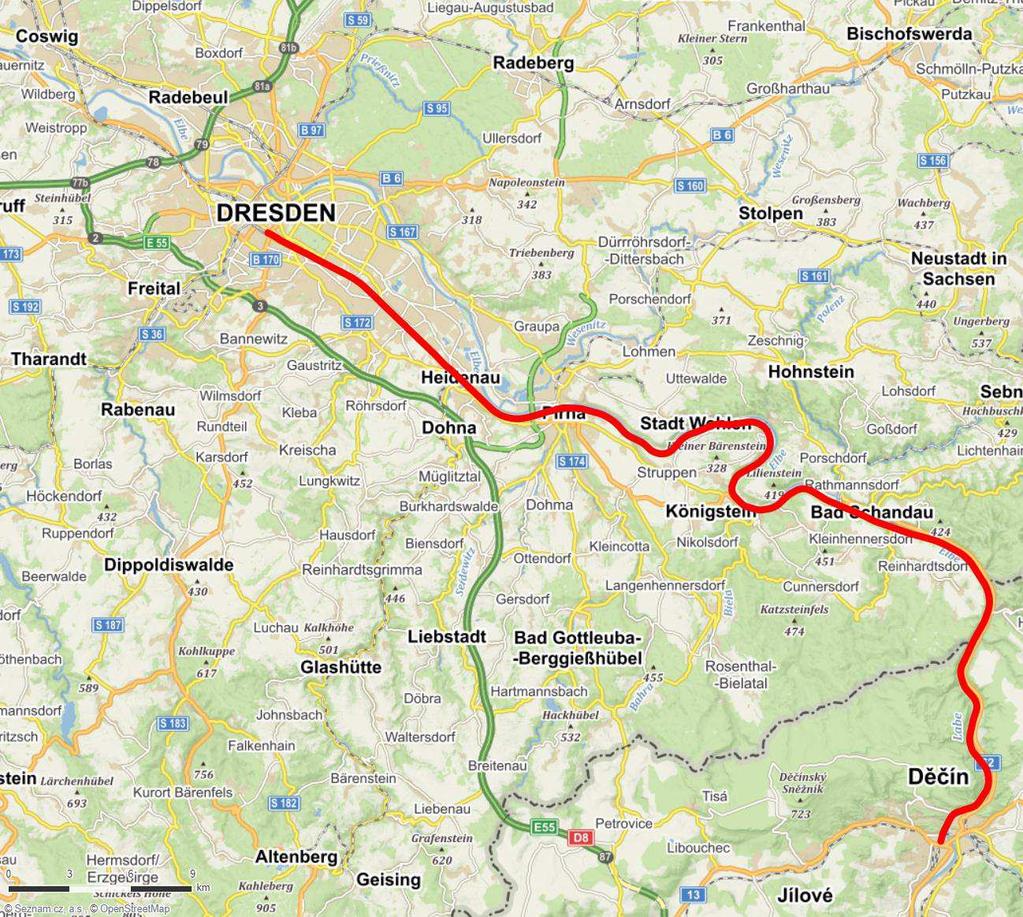 Obrázek 20: Mapa 4/4 červeně vyznačena trať