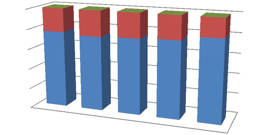 Cizí zdroje klesly z hodnoty 24,61 % na hodnotu 23,38 %. Na cizích zdrojích se naopak nejvíce podílí dlouhodobé závazky. V posledním sledovaném roce se vlastní kapitál dostal na hodnotu 81,3 %.